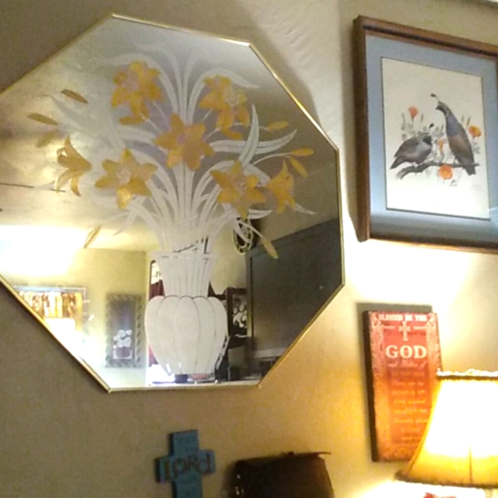 1980s Robert Slimbach sighed lrg decor mirror